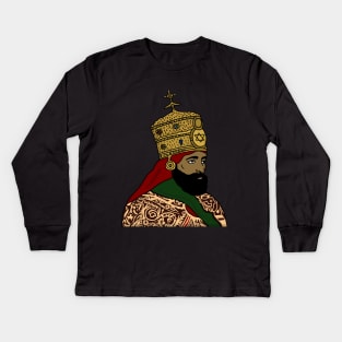 Ethiopia King Rastafari Kids Long Sleeve T-Shirt